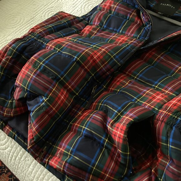 Talbots Womens Down Filled Puffer Vest Size L Gilet Multicolor Lined Plaid - Picture 13 of 13